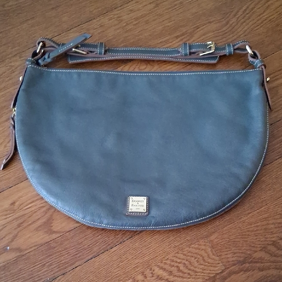 Dooney & Bourke Handbags - Dooney & Bourke Olive Leather Crescent Shoulder Bag